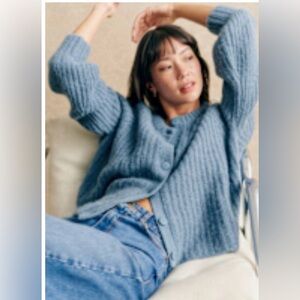 Sezane Emile Cardigan Summer Blue - Size XS